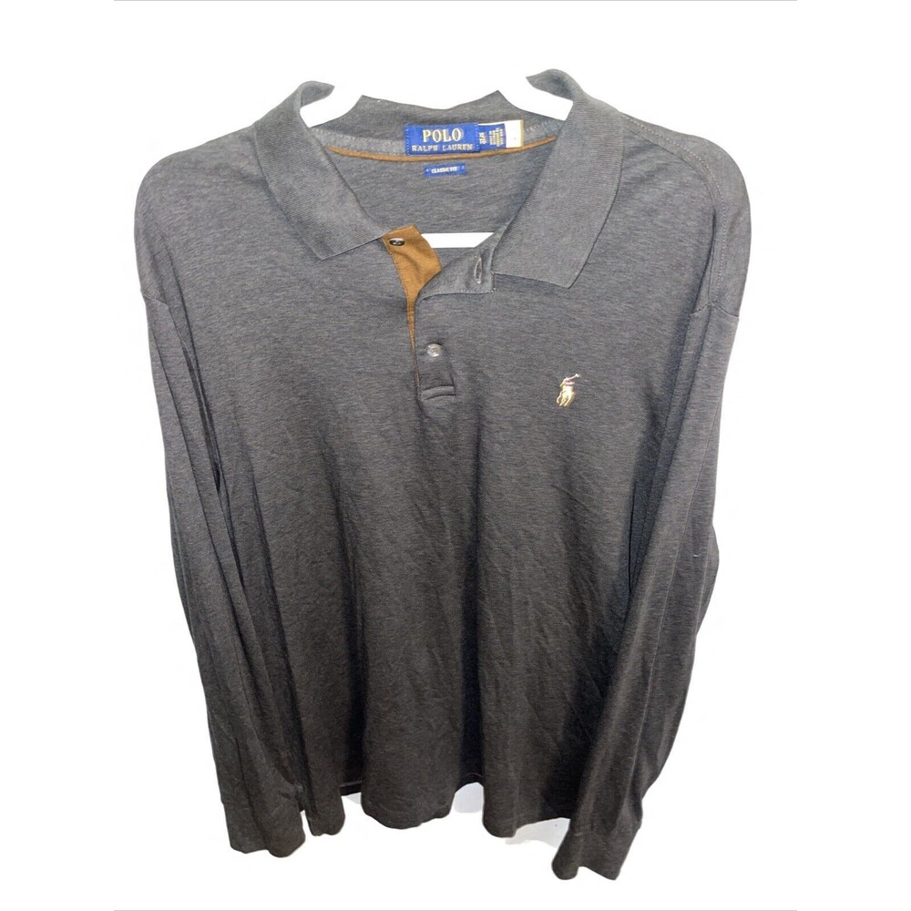 Polo Ralph Lauren Men’s LS Casual Shirt Size XL Charcoal Gray Golf Comfort